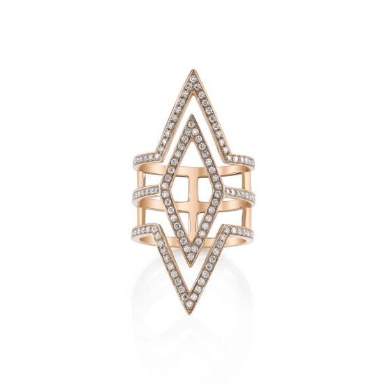 Кольцо Anita Ko Triangle из розового золота с бриллиантами