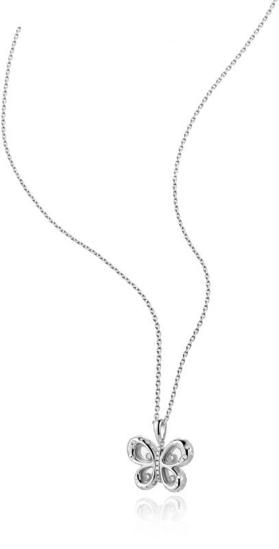 Ожерелье Chopard Happy Diamonds Butterflies, сделанное из белого золота, инкрустированное бриллиантами.