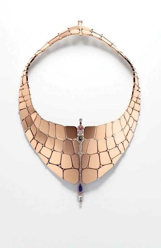 10: «Niloticus» (Нильский крокодил»). Ожерелье из розового золота, бриллиантов и цветных камней (Hermès)