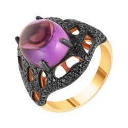 Кольцо из золота с аметистом и бриллиантом (Арт.mr83091-bd-am-rg_ko_db_am_pink)