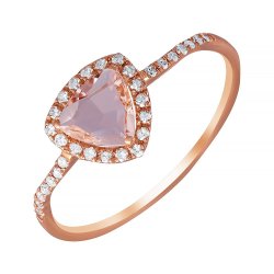 Кольцо из золота с бриллиантом и морганитом (Арт.re31063_ko_mr_pink)