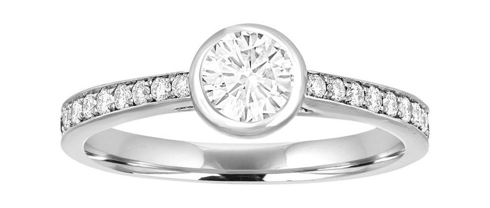Какая оправа обручального кольца визуально увеличит бриллиант?