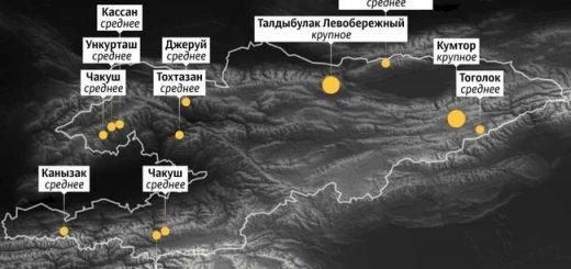 Где в Кыргызстане больше всего месторождений золота — карта