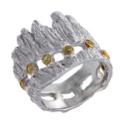 Серебряное кольцо BEAVERS с хризолитом 1525h