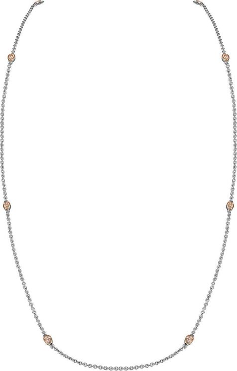 Ожерелье из серебра с кошачим глазом и куб. цирконием (Арт.fao-1-77-r)