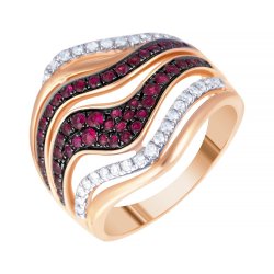 Кольцо из золота с бриллиантом и рубином (Арт.r25924_ko_ru_pink)