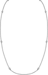 Ожерелье из серебра с кошачим глазом и куб. цирконием (Арт.fao-1-77-s)