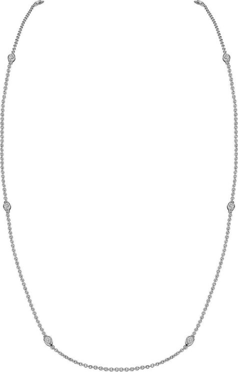 Ожерелье из серебра с кошачим глазом и куб. цирконием (Арт.fao-1-77-s)