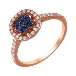 Кольцо из золота с бриллиантом и сапфиром (Арт.r33201_ko_sa_pink)