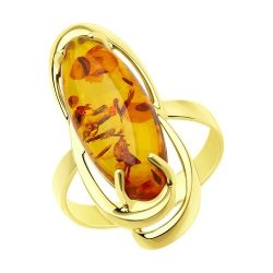 Кольцо золотое пробы 585 с янтарём (Арт.53-310-00770-1)
