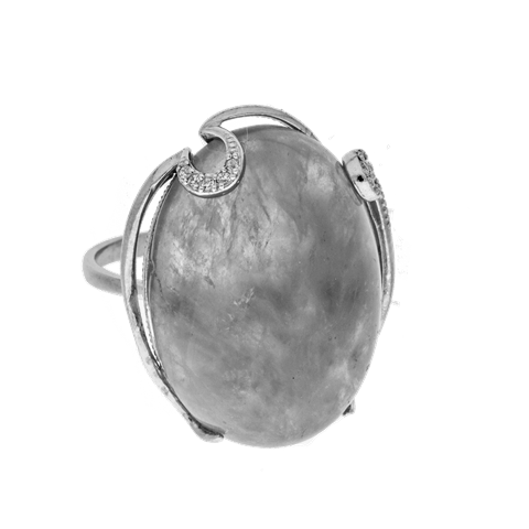 Кольцо из серебра с хризопразом и кварцем Приволжский ювелир 251136