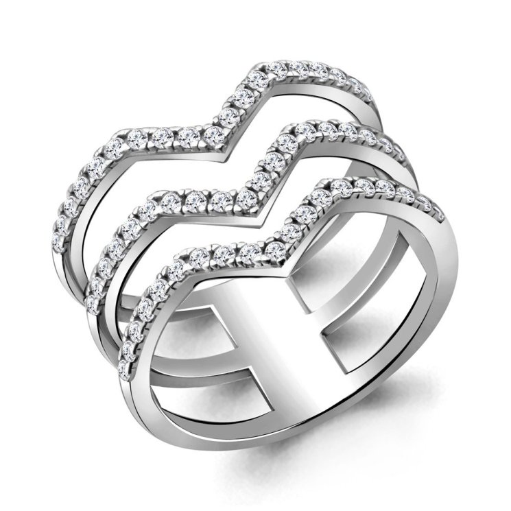 Серебряное кольцо с фианитом AQUAMARINE 68692А.5