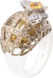Кольцо из золота с бриллиантом и сапфиром Русские Самоцветы (Арт.rg_4648_a65)
