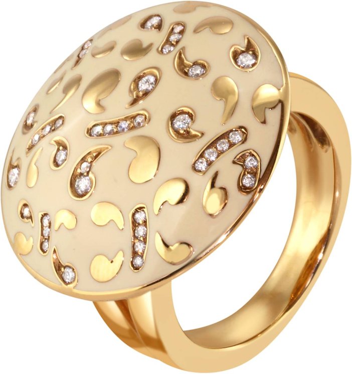 Кольцо из белого золота с бриллиантом и эмалью (Арт.kta8_5535m)