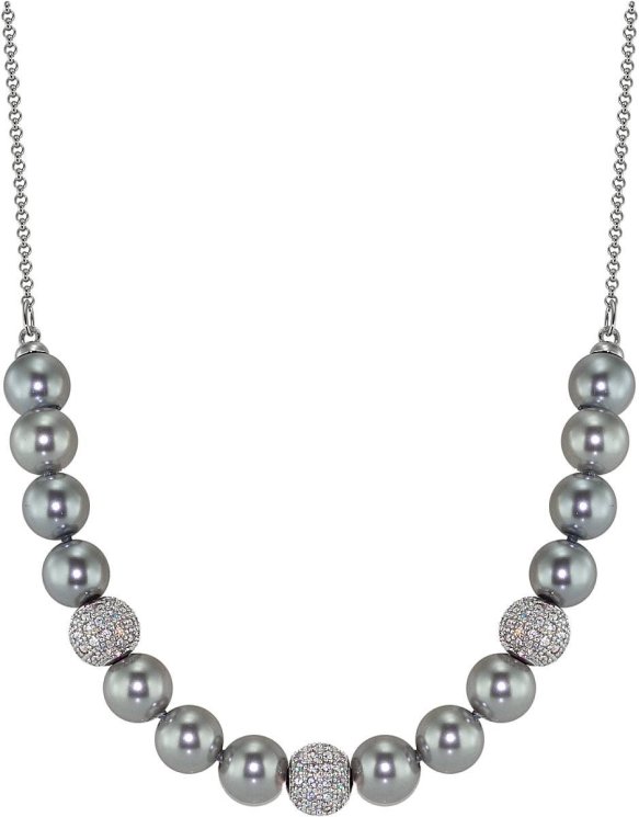 Ожерелье из серебра с жемчугом и кристаллом swarovski (Арт.213l-sk-28)