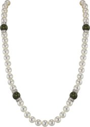 Ожерелье из серебра с жемчугом и кристаллом swarovski (Арт.102l-sr5-1-34)
