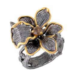 Серебряное кольцо BEAVERS с раухтопазом 1641rt_ox