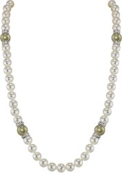 Ожерелье из серебра с жемчугом и кристаллом swarovski (Арт.102l-sr5-1-45)