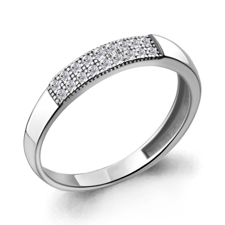 Серебряное кольцо с фианитом AQUAMARINE 68795А.5