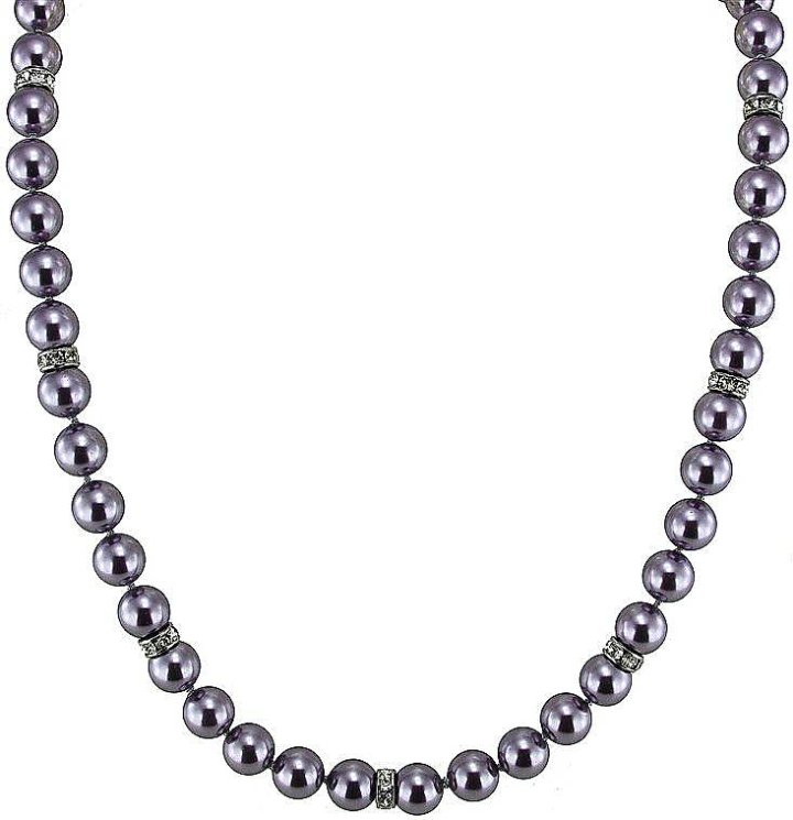 Ожерелье из серебра с жемчугом и кристаллом swarovski (Арт.70l-sr5-16)