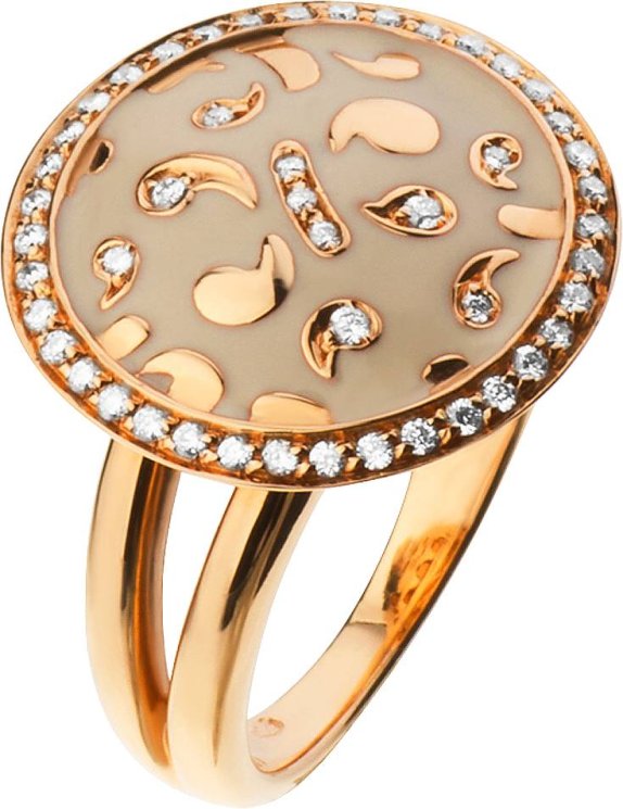 Кольцо из золота с бриллиантом и эмалью (Арт.kta803lipg_5255o)