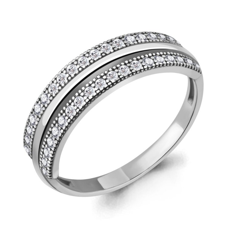 Кольцо из серебра с фианитом AQUAMARINE 68796А.5