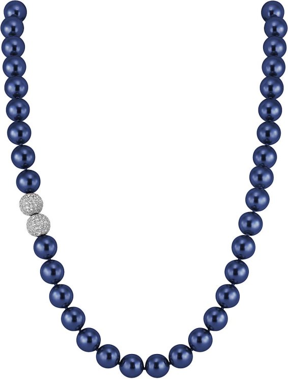 Ожерелье из серебра с жемчугом и кристаллом swarovski (Арт.5l-sk-22)