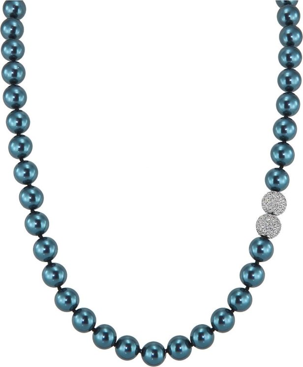 Ожерелье из серебра с жемчугом и кристаллом swarovski (Арт.5l-sk-24)