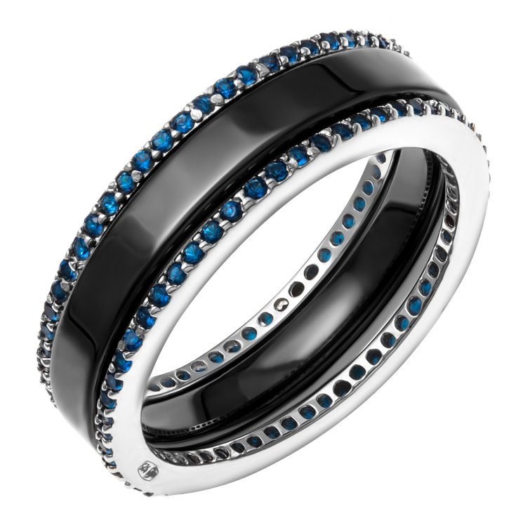 Серебряное кольцо с керамикой TEOSA CR-2488-B