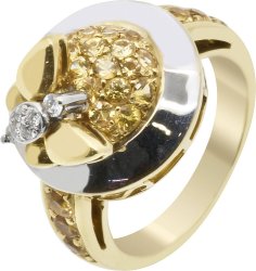Кольцо из золота с бриллиантом и сапфиром Русские Самоцветы (Арт.rg_5180_y05_55_2023)