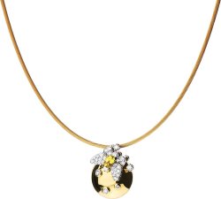 Ожерелье из золота с бриллиантом и сапфиром Русские Самоцветы (Арт.pd_5203_y05)