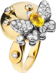 Кольцо из золота с бриллиантом и сапфиром Русские Самоцветы (Арт.rg_5203_y05_54_1177)