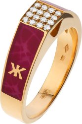 Кольцо из золота с бриллиантом и эмалью Русские Самоцветы (Арт.9163dl13yg_0102p)