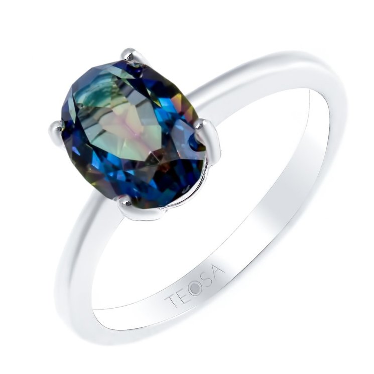 Серебряное кольцо с кварцем мистик TEOSA R-DRGR00554-MQB