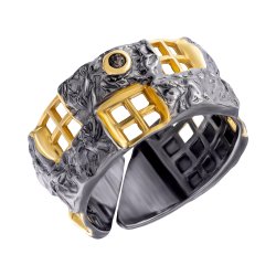 Серебряное кольцо BEAVERS с раухтопазом 1098rt_ox