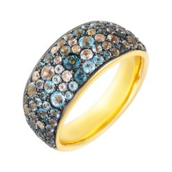 Кольцо из золота с бриллиантом и топазом (Арт.mr82330-bt-br-yg_dn_bt_yg)