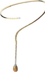 Ожерелье из золота с бриллиантом и сапфиром (Арт.kk001cl2)