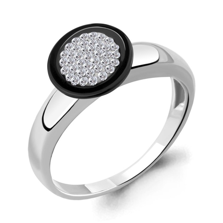 Серебряное кольцо с стеклом AQUAMARINE 66585.5