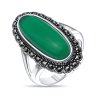 Серебряное кольцо с агатом зелёным и агатом зелёным синт. TEOSA PTR-027-GR