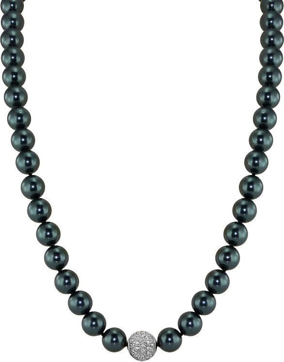 Ожерелье из серебра с жемчугом и кристаллом swarovski Русские Самоцветы (Арт.91l-sk-24)