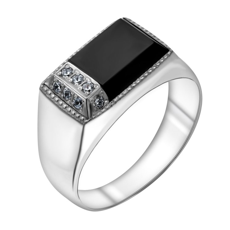Серебряное кольцо с фианитом Маршал КМ-05Д_4