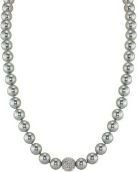 Ожерелье из серебра с жемчугом (Арт.91l-sk-28)