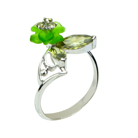 Серебряное кольцо с кварцем и фианитом Яхонт Ювелир 1171_1зз