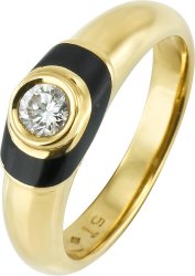 Кольцо из золота с бриллиантом и эмалью (Арт.3800dln_5596d)