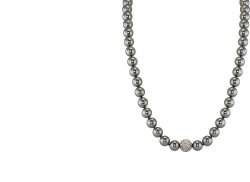 Ожерелье из серебра с жемчугом и кристаллом swarovski (Арт.91l-sk-30)