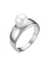 Серебряное кольцо с жемчугом имитированным Красная пресня 23610326Д