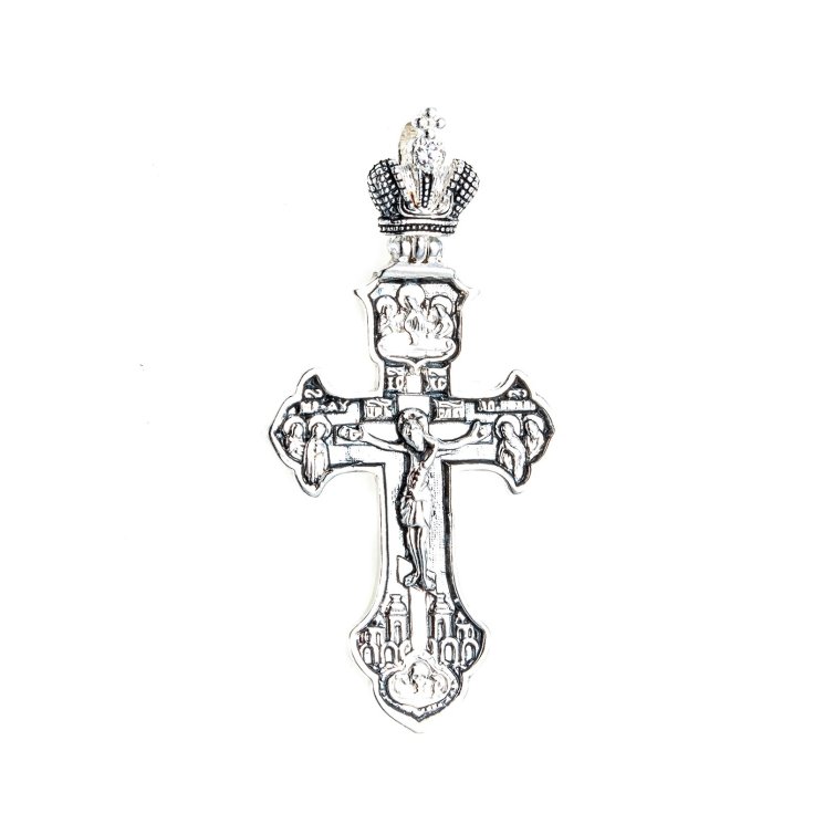 Крест из серебра с фианитом Серебряный дом 3-001к