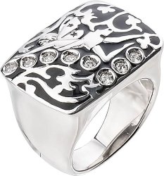 Кольцо из серебра с куб. цирконием и эмалью Русские Самоцветы (Арт.7000657_11_08_050)