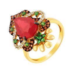 Кольцо из золота с рубином и сапфиром (Арт.aasr3199_ko_ro_sm_tv_yg)