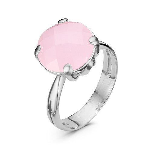 Серебряное кольцо с кварцем розовым Красная пресня 2339946ДК
